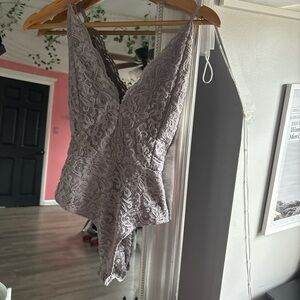 grey lace bodysuit